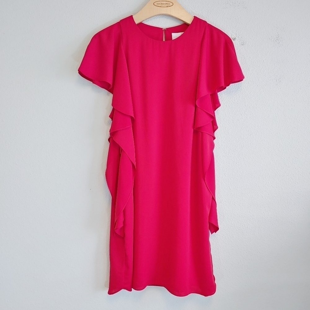 Amanda Uprichard Red Cascading Ruffles Mini Dress Sz S Party Cocktail Feminine